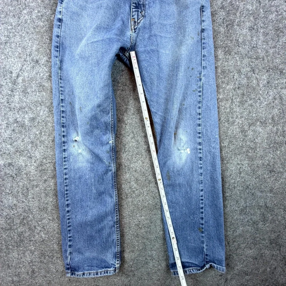 Levi's 505 Jeans Mens 32 Blue Denim Medium Wash Mid Rise Straight Leg Distressed